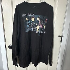 Demon Slayer Long Sleeve Black T-shit NWT Size 2XL